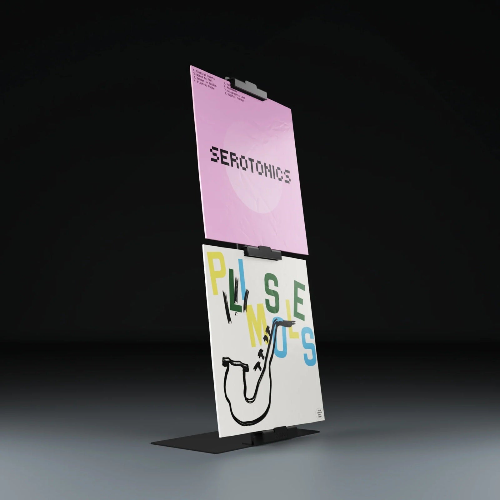 Schallplattenhalter inkl. Standfuß – Display für zwei LPs