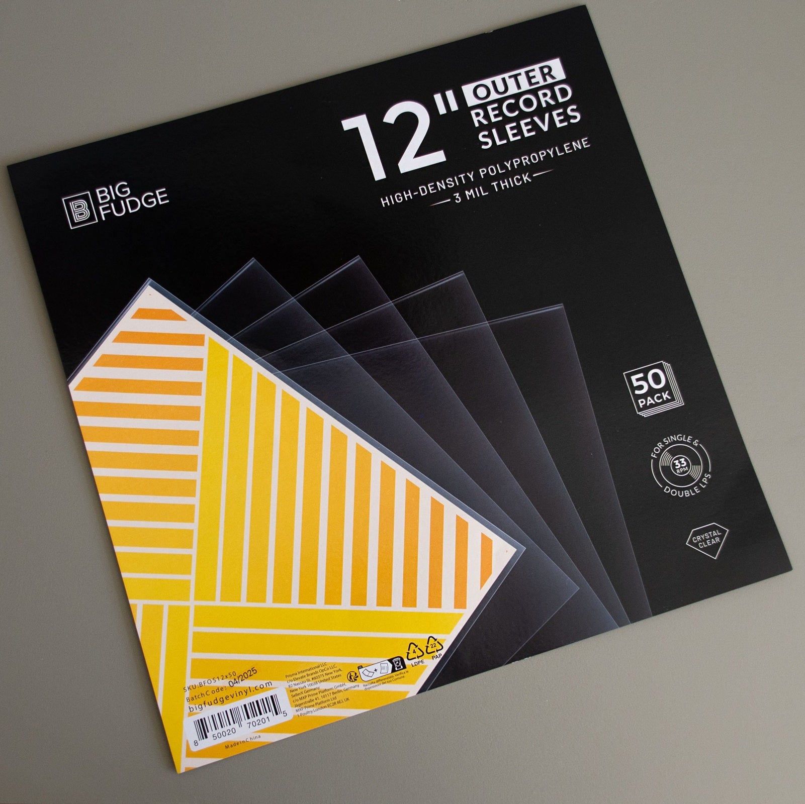 Outer Sleeves - 3 mil HDPP, kristallklar, knitterfrei - 50 Stück