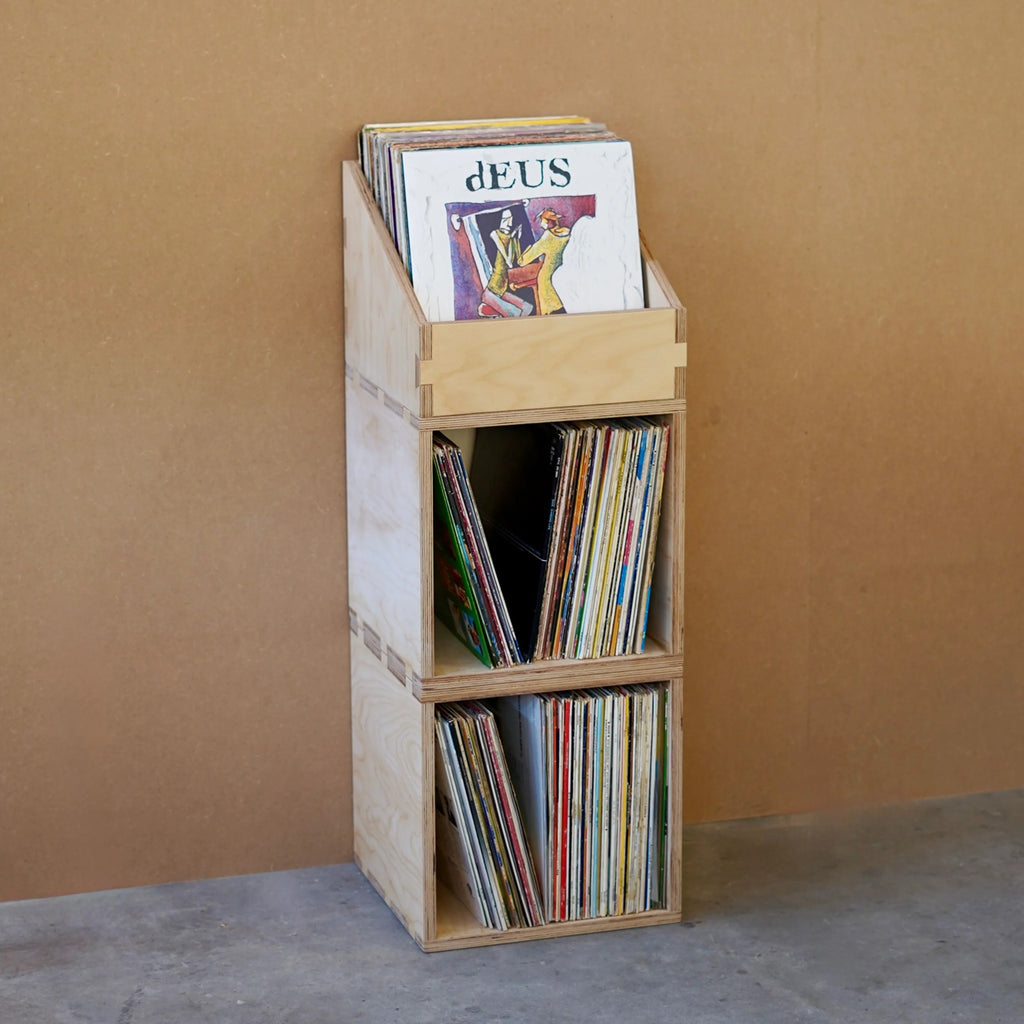 Handgemaakte Plyphonic vinyl opbergbox voor het overzichtelijk bewaren van LP's