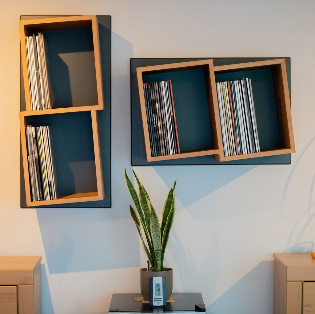 Sinfonic Audio Schallplatten-Wandregal – 2 Fächer