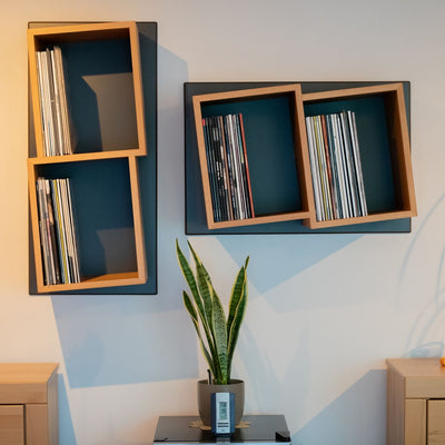 Sinfonic Audio Schallplatten-Wandregal – 2 Fächer