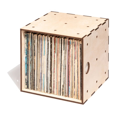 KIUBIQ houten LP-opbergkist van berken multiplex voor het overzichtelijk bewaren van vinylplaten.