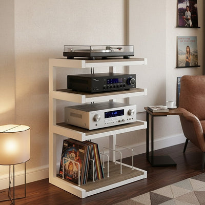 NorStone Esse HiFi Vinyl hifi-meubel met ruimte voor platenspeler, versterker en LP-collectie