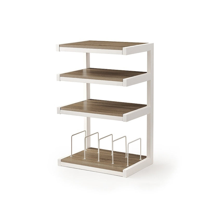 NorStone Esse HiFi Vinyl in licht eiken met wit metalen frame