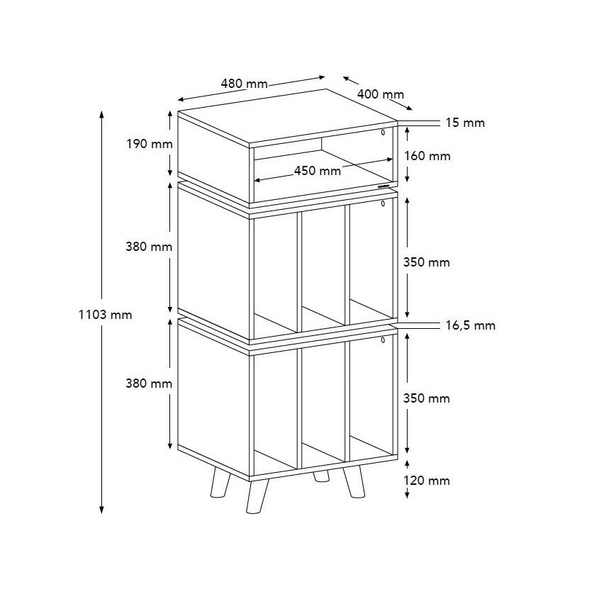 NorStone Stockholm 1100 - Tall Vinyl Record Cabinet
